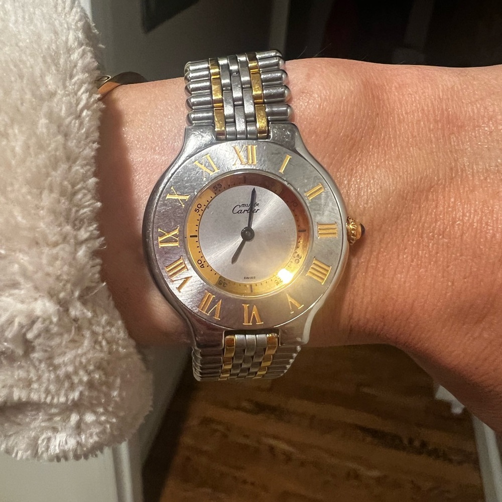 Cartier Two-Tone Silver and Gold Watch